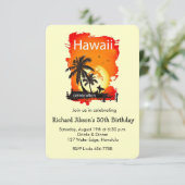Artsy Hawaii Strand Zonsondergang Feest Uitnodigin Kaart (Staand voorkant)