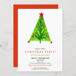 Artsy Hedendaagse Kerstboom Feestelijk Feest Kaart