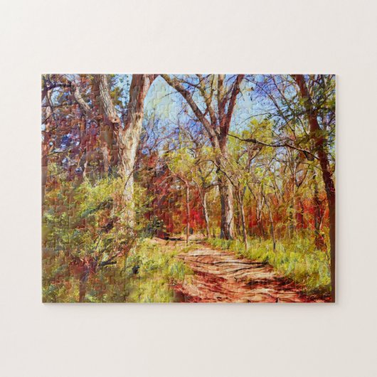 Artsy Herfst Forest Path Puzzle Legpuzzel (Horizontaal)