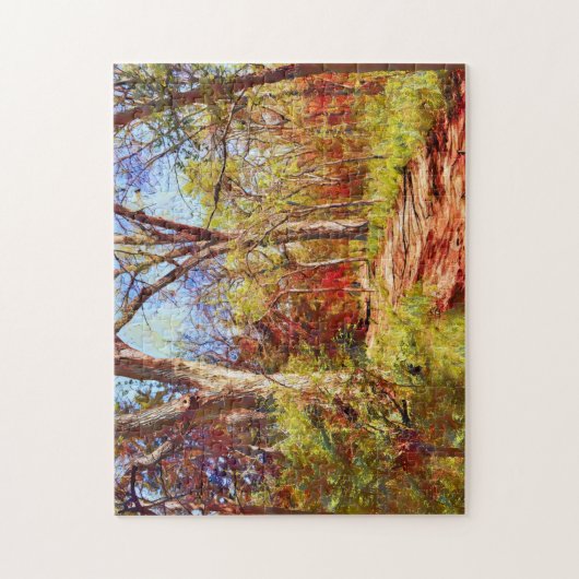 Artsy Herfst Forest Path Puzzle Legpuzzel (Verticaal)