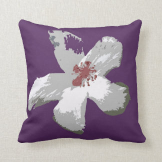 Artsy Hibiscus Flower Cotton Sierkussen