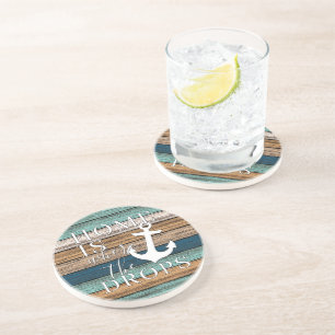 Artsy Home is waar de Anchor Word Art laat vallen Zandsteen Onderzetter