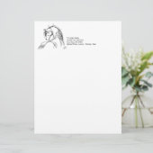 Artsy Horse Head Sketch Briefhoofd Sjabloon (Staand voorkant)