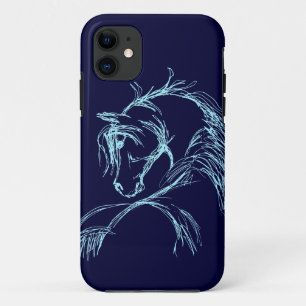 Artsy Horse Head Sketch iPhone 11 Hoesje