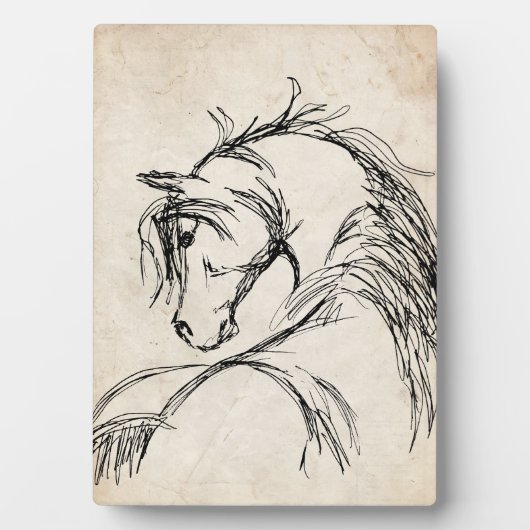 Artsy Horse Head Sketch Fotoplaat (voorkant)