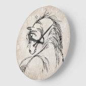 Artsy Horse Head Sketch Grote Klok (Hoek)