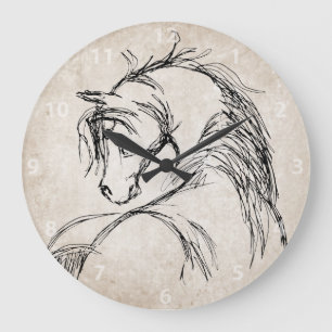 Artsy Horse Head Sketch Grote Klok