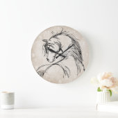 Artsy Horse Head Sketch Grote Klok (Huis)
