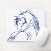 Artsy Horse Head Sketch Muismat (Met muis)