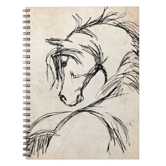Artsy Horse Head Sketch Notitieboek (Voorkant)