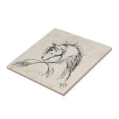 Artsy Horse Head Sketch Tegeltje (Zijkant)
