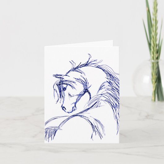 Artsy Horse Head Sketting Kaart (Voorkant)