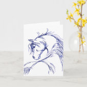 Artsy Horse Head Sketting Kaart (Gele Bloem)