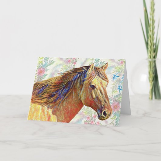 Artsy Horse on Pattern Art Note Kaart 2 (Voorkant)