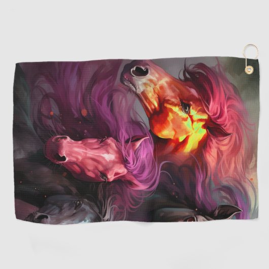 Artsy Horses Golfhanddoek (Horizontaal)