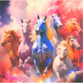 Artsy Horses Sticker (Voorkant)