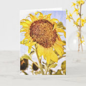 Artsy Impressionist Sunflower Note Kaart (Gele Bloem)