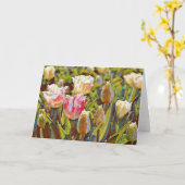 Artsy Impressionist Tulip Garden Art Note Kaart (Gele Bloem)