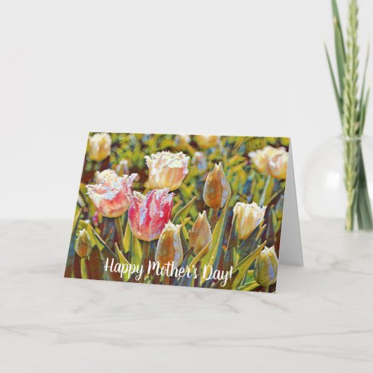 Artsy Impressionist Tulips Moederdag Kaart (Voorkant)