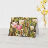 Artsy Impressionistische Tulpen Paaskaart Kaart (Gele Bloem)