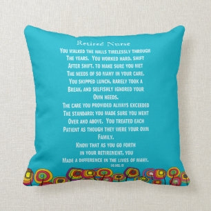 Artsy in ruste Neurse Poem Pillow Nright Blue Kussen