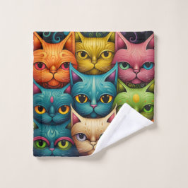 Artsy Kat Familie Bad Handdoek