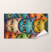 Artsy Kat Familie Bad Handdoek (Handdoek)