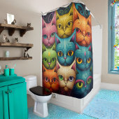 Artsy Kat Familie Douchegordijn