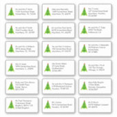 Artsy Kerstboom 18 Individuele Naam Adressen Sticker (Voorkant)