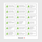 Artsy Kerstboom 18 Individuele Naam Adressen Sticker (Vel)