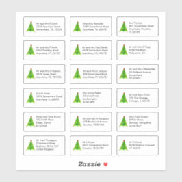 Artsy Kerstboom 18 Individuele Naam Adressen Sticker