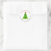 Artsy Kerstboom Retournaam Adres Ronde Sticker (Tas)