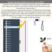 Artsy Keuze Van Cocktails Script Handtekening Drin Reclamebord Met Voetstuk