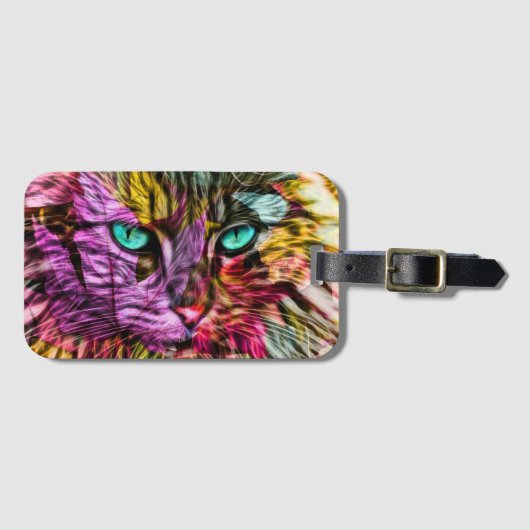 Artsy Kitty Cat Bagagelabel (Voorkant (horizontaal))