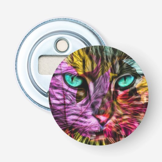 Artsy Kitty Cat Button Flesopener (Voorkant)