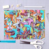 Artsy kleurrijke abstracte print tissuepapier (Craft)