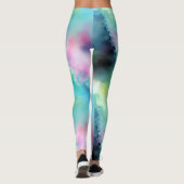 Artsy Kleurrijke Aurora Borealis Lights Waterverf Leggings (Achterkant)