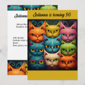 Artsy Kleurrijke Houding Kat dame Verjaardag Kaart (Voorkant / Achterkant)