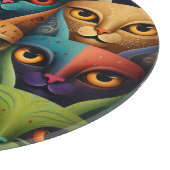 Artsy Kleurrijke Kat Familie 2 Selfie Mode Snijplank (Hoek)