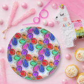 Artsy Kleurrijke Waterverf Bloemen Papieren Bordje (Feest)