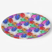 Artsy Kleurrijke Waterverf Bloemen Papieren Bordje (Gekanteld)