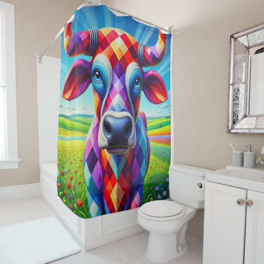 Artsy Koe Douchegordijn (In situ)