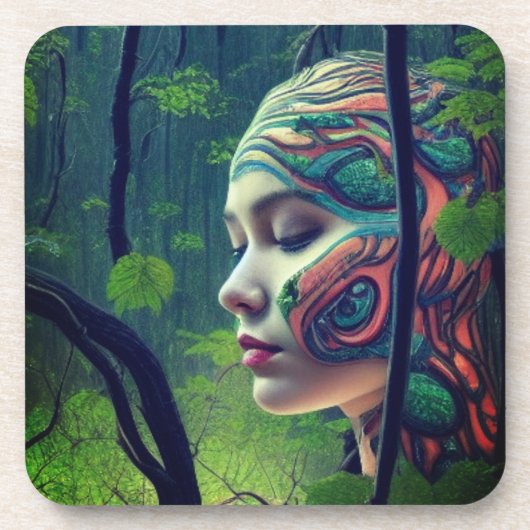 Artsy Lady Bier Onderzetter (Voorkant)