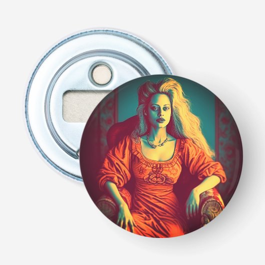 Artsy Lady Button Flesopener (Voorkant)