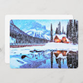 Artsy Lake Chalet Invite Kaart (Voorkant / Achterkant)