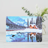 Artsy Lake Chalet Invite Kaart (Staand voorkant)