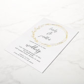 Artsy Laurel Leaf Lijst Script Weddenschap Real Folie Uitnodiging (Gedraaid)