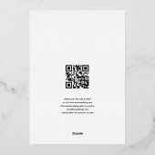 Artsy laurierblad frame script bruiloft echt folie uitnodiging (Achterkant)