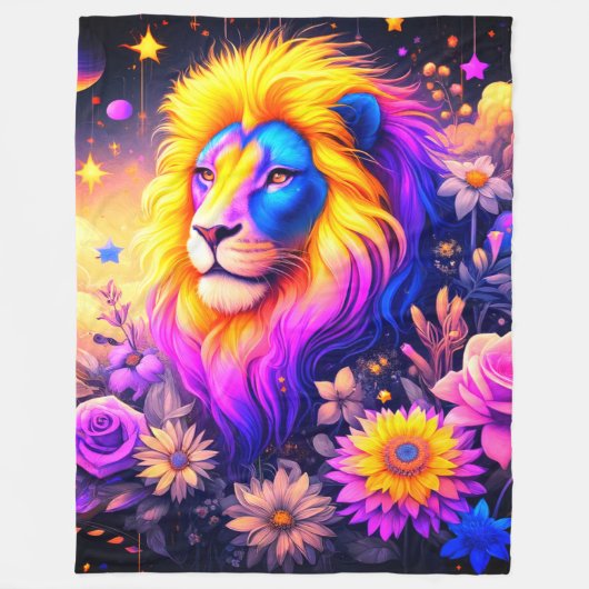 Artsy Lion Fleece Deken (Voorkant)
