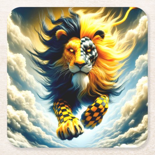 Artsy Lion Kartonnen Onderzetters (Voorkant)